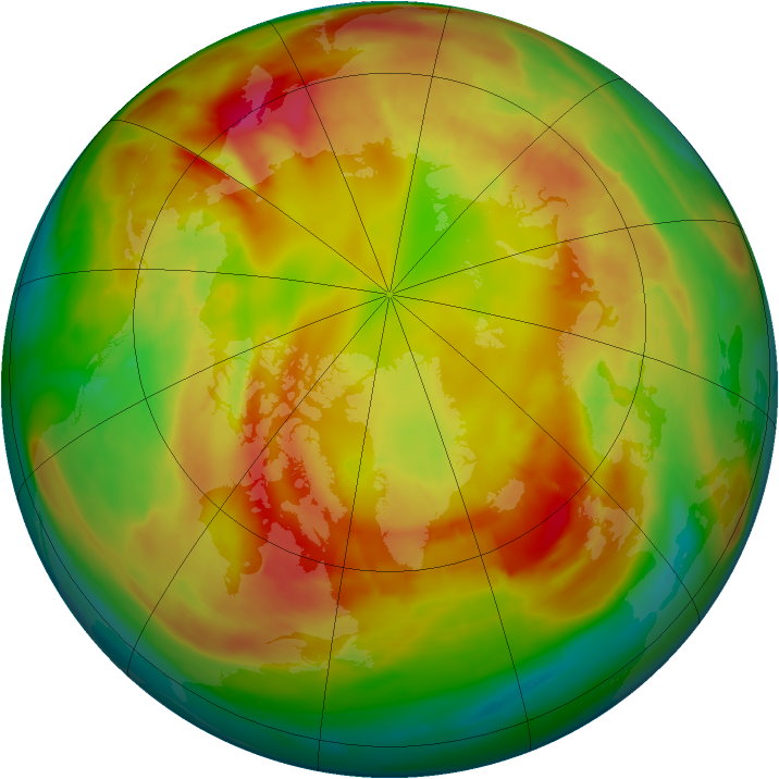 Arctic ozone map for 23 February 2015